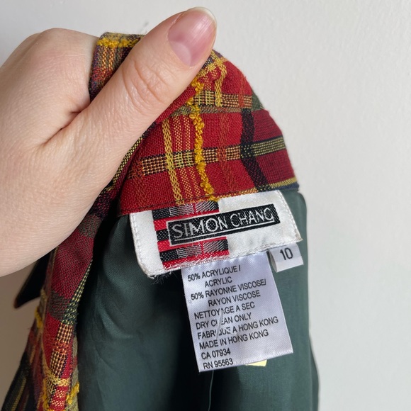 Vintage plaid jacket / size 10 medium - Picture 14 of 15